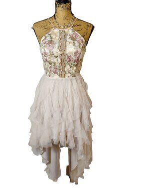 Teeze Me Junior 3/4 Prom Elegant Halter Embroidered Homecoming Dress Formal